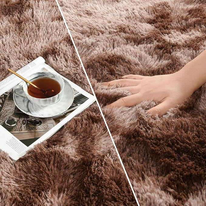 Deerhoo Large Shag Area Rugs 5 x 8, Tie-Dyed Plush Fuzzy Rugs - Image 4