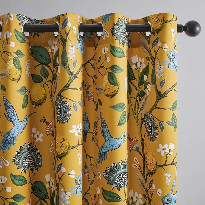 Topfinel Living Room Curtains 72 Inches Long Mustard Yellow Vintage Curtains & by Topfinel