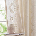 jinchan Belrose Linen Curtains for Bedroom Floral Curtains 72 Inch Length Linen by JINCHAN