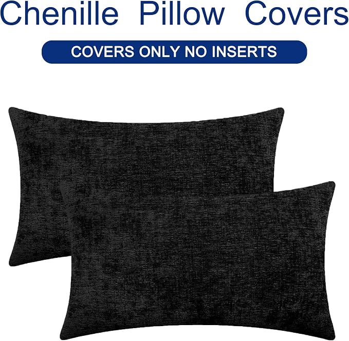 CaliTime Throw Pillow Covers Decorative 16 X 26 Inches Pack of 2 Cozy Chenille - Image 6