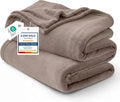 Bedsure GentleSoft Fleece Blankets Twin Size Mocha Brown by BEDSURE