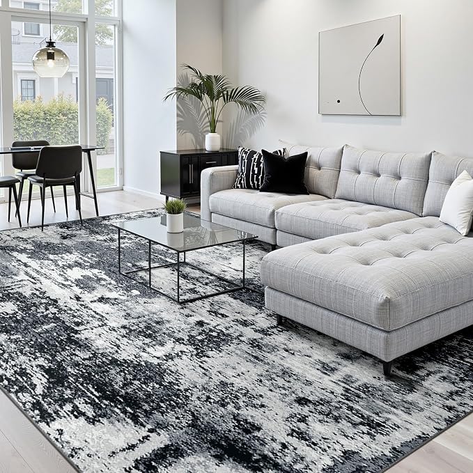 Washable Area Rugs 6'x9' Non-Slip Modern Abstract Soft - Image 7
