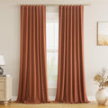 Guken Terracotta 100% Blackout Curtains 108 Inch Length 2 Panels Set Fall by Guken