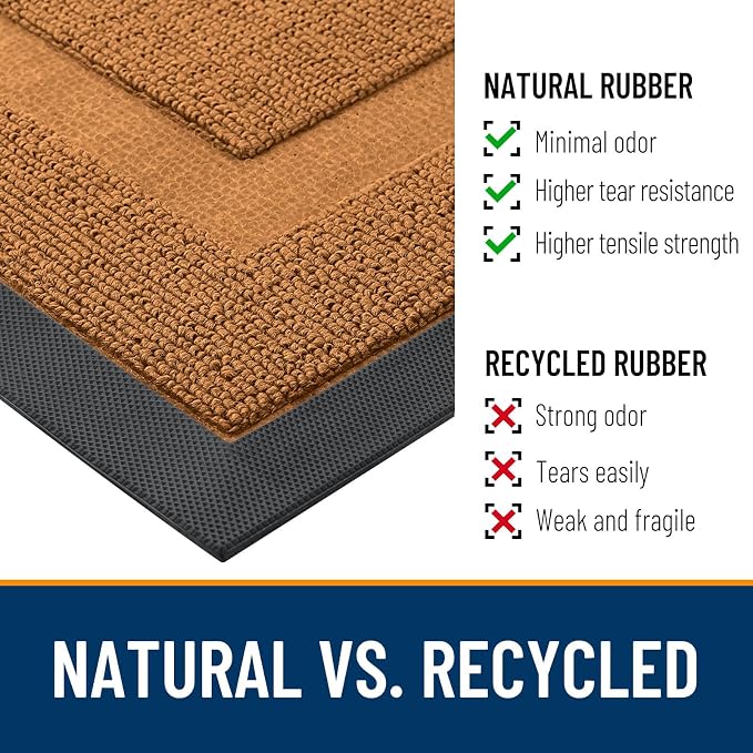 OLANLY Half Circle Front Door Mat Outside 47x23 All-Season Rubber Doormat | - Image 3