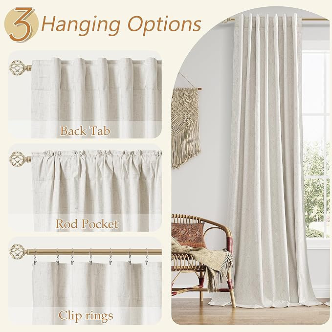 Guken Extra Long 144 Inch Boho 100% Blackout Curtains Room Darkening Noise - Image 6