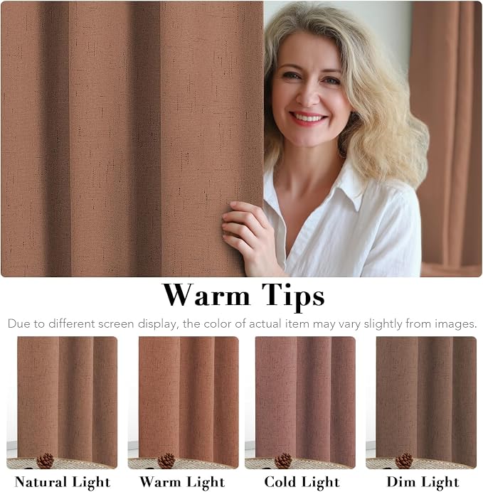 H.VERSAILTEX Linen Blackout Curtains 108 Inches Long 100% Blackout Thermal - Image 5