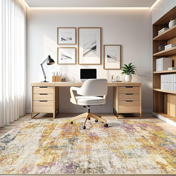 LOONGRUG 9x12 Area Rug Washable Large Neutral Modern Living Room Rugs | - Image 8