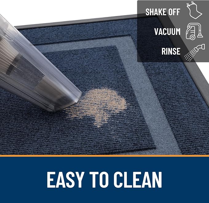 OLANLY Front Door Mat Outside 59x34, All-Season Heavy-Duty Rubber Doormat | Blue - Image 6