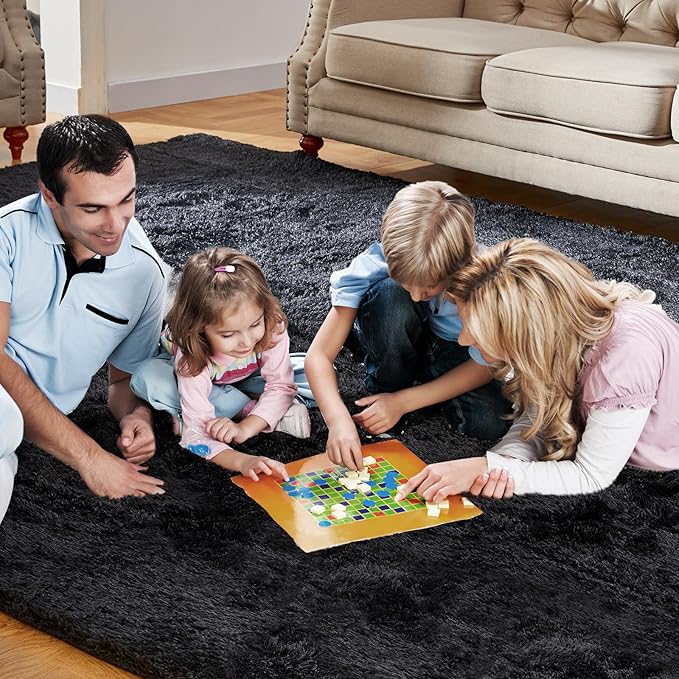 8x10 Feet Large Area Rug, Shag Fluffy Bedroom Carpet, Soft Rugs - Image 4