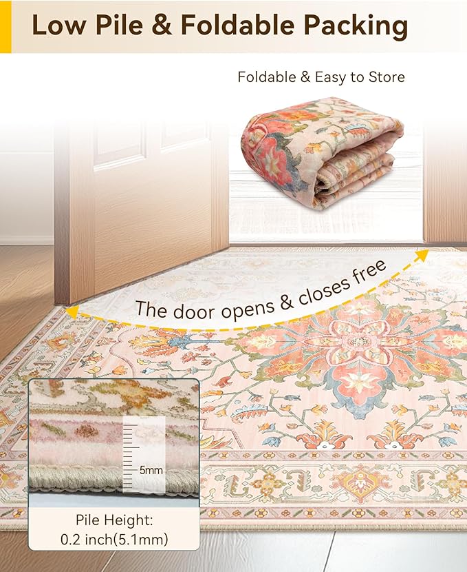 RELEANY Washable Area Rug, Runner 2'x8', Water Repellent, Pet Friendly - Image 4
