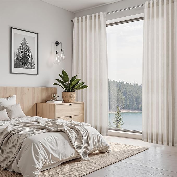 Nanspring Pearl White Linen Curtains - Image 7