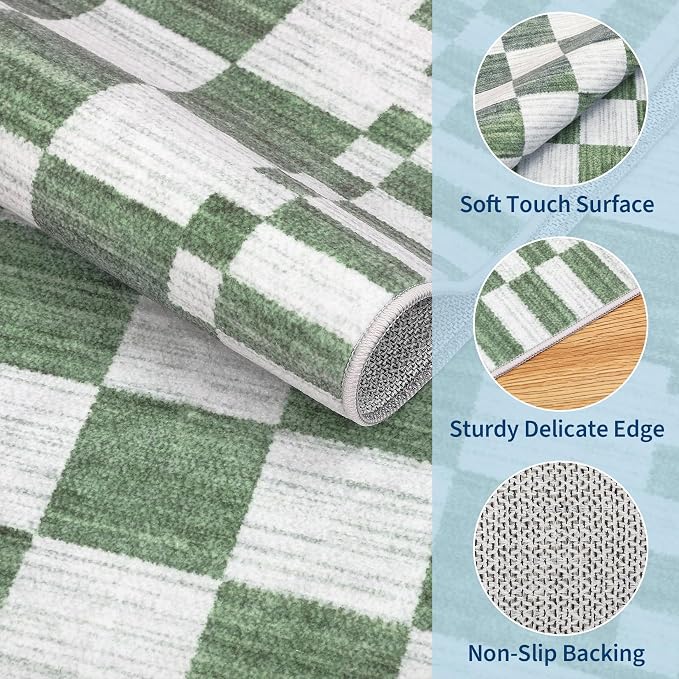 GarveeHome 2x12 Checkered Kitchen Runner Rug - Image 5