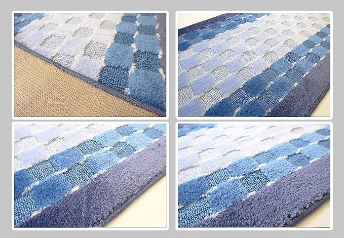 34 Ft Blue Extra Long Hallway Runner Rug, Custom Size, Non Slip Washable | - Image 5