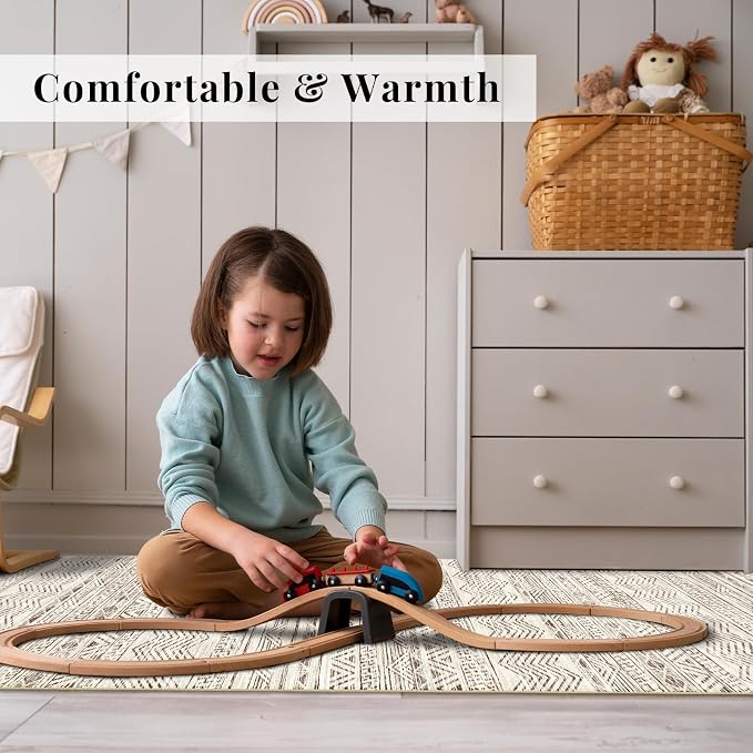 3x4 Washable Entryway Area Rug: Moroccan Small Runner Rug - Image 3