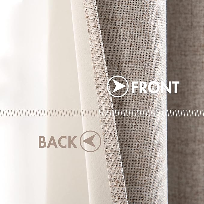 MIULEE Blackout Curtains for Bedroom Linen Texture Solid Thermal Insulated - Image 6