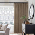 Semi Sheer 126 Inch Memory Shaped Pinch Pleat Linen Curtains Dutch Cocoa | by Twodrapes