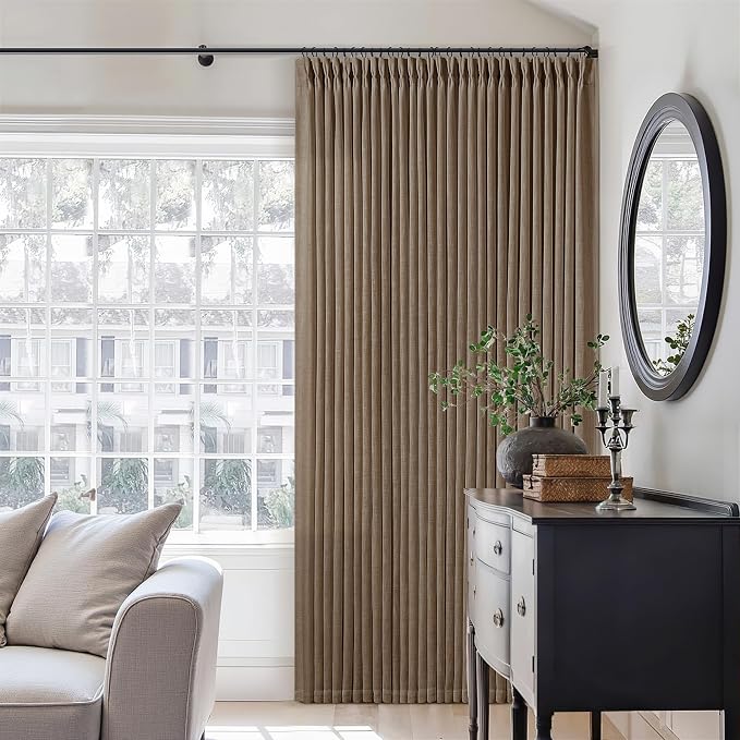 Dutch Cocoa 94 Inch Pinch Pleated Light Filtering Linen Curtains 2 Panels | - Image 8