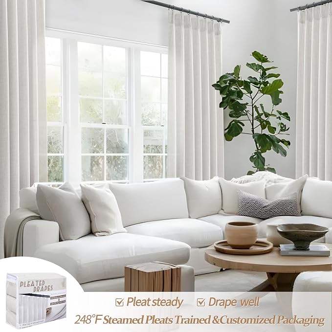 Pinch Pleated Short Sheer Curtains 54 Inch Length - Image 5
