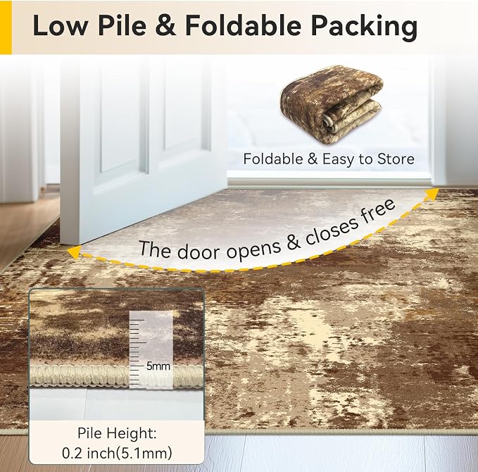 RELEANY Washable 3'x5' Abstract Area Rug - Image 7