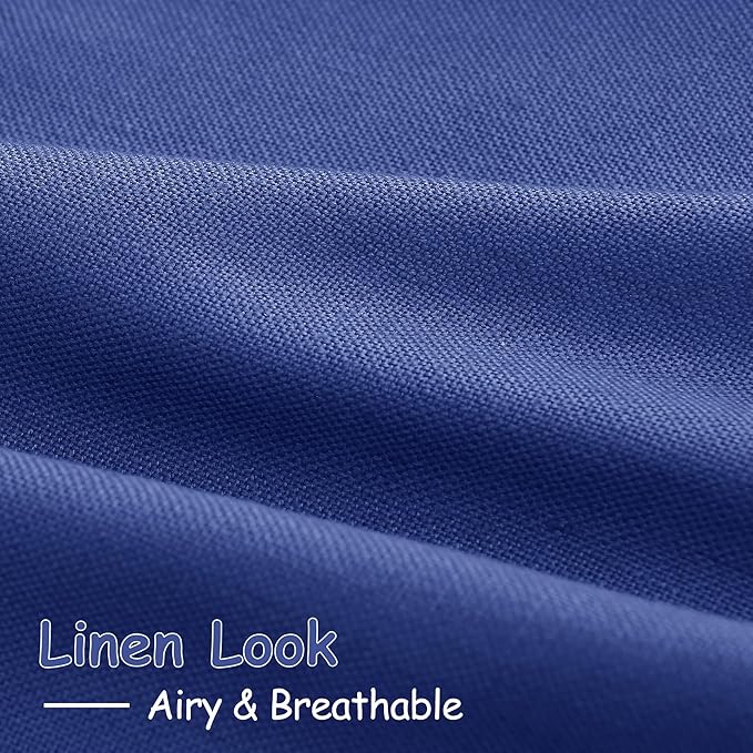 Nanspring Classic Blue Linen Curtains 72 Inch Length - Image 5