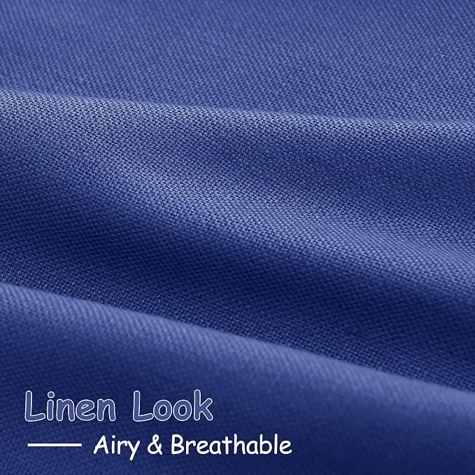 Nanspring Classic Blue Linen Curtains 108 Inches Long - Image 5