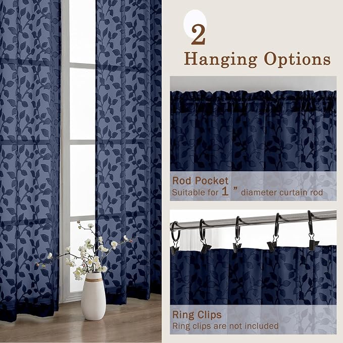 Chyhomenyc Navy Blue Sheer Valances - Image 6