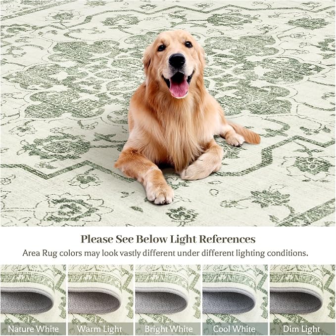 Madane 6x9 Area Rugs for Living Room, Vintage Stain Resistant Area Rug - Image 5
