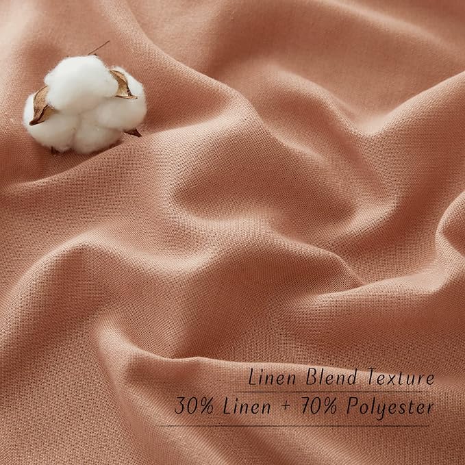 NICETOWN Linen Flax Semi Sheer Curtains 94" Length, Grommet Window Treatments - Image 3
