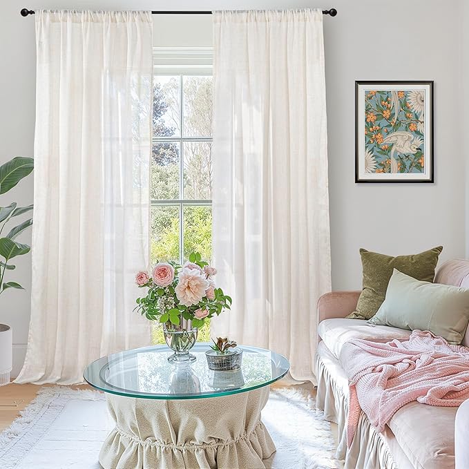 BGment Linen Curtains 78 Inches Long - Image 2