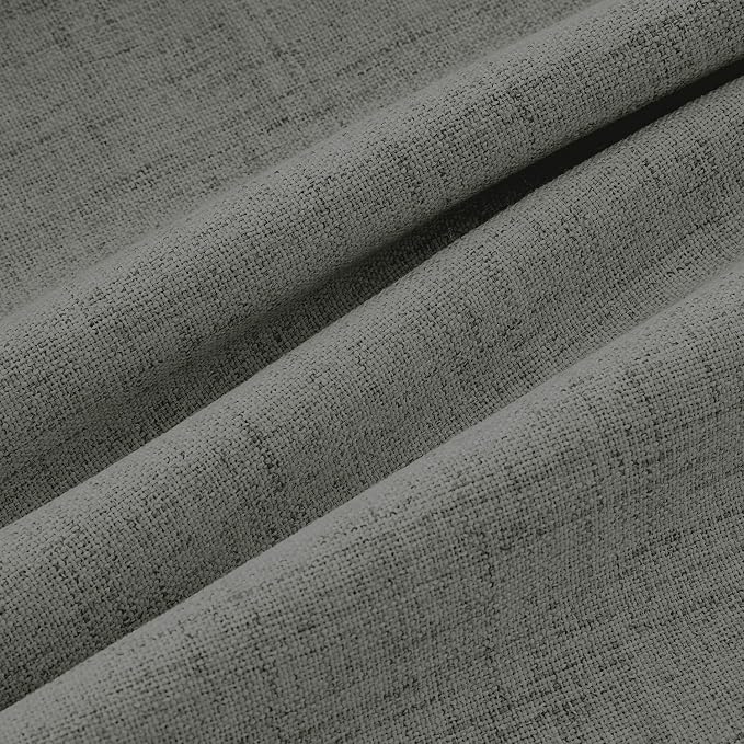MIULEE 100% Blackout Linen Curtains 42 x 84 Inch Dark Grey 2 Panels | Thermal - Image 9