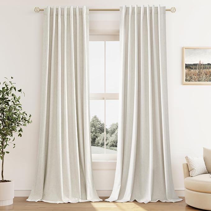 Extra Long 100% Blackout Linen Curtains - Image 9