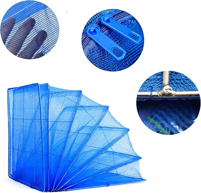 Hwayslon Hanging Drying Net Foldable Drying Rack Net Dryer 19.7"x19.7"x37.4" 6 Layer Folding Fish Mesh Collapsible Dry Net with Zippers for Fish Vegetables Drying Seeds Fruit Herb