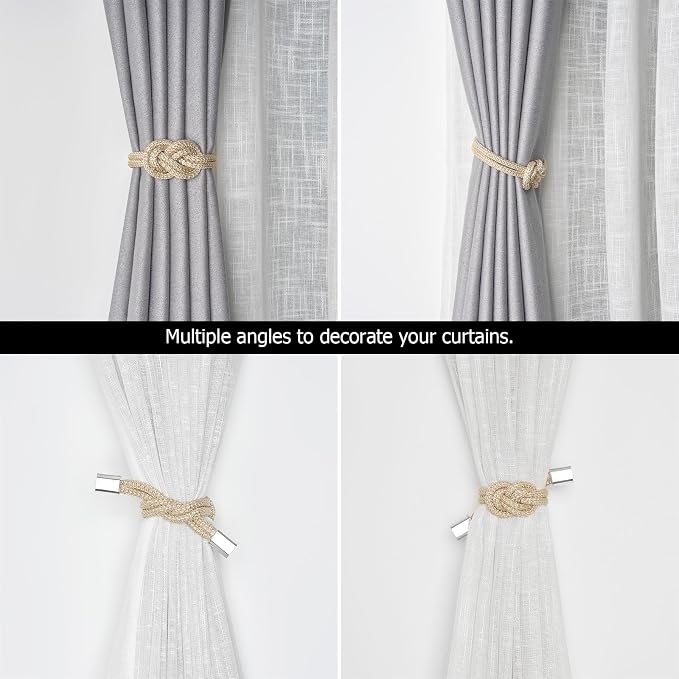 NICEEC 2 Pack Mini Magnetic Curtain Tiebacks Nordic Simple Style Drape Tie - Image 6
