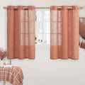LAMIT Terracotta Linen Semi Sheer Curtains 45 Inch Length, Light Filtering by LAMIT