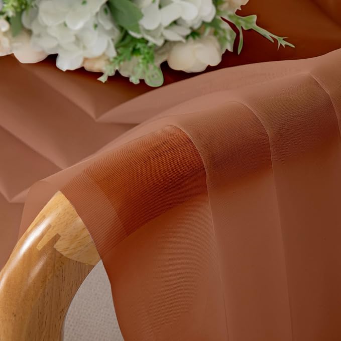 Chyhomenyc Orange Sheer Curtains 78 Inches Long 2 Panels Set - Image 4