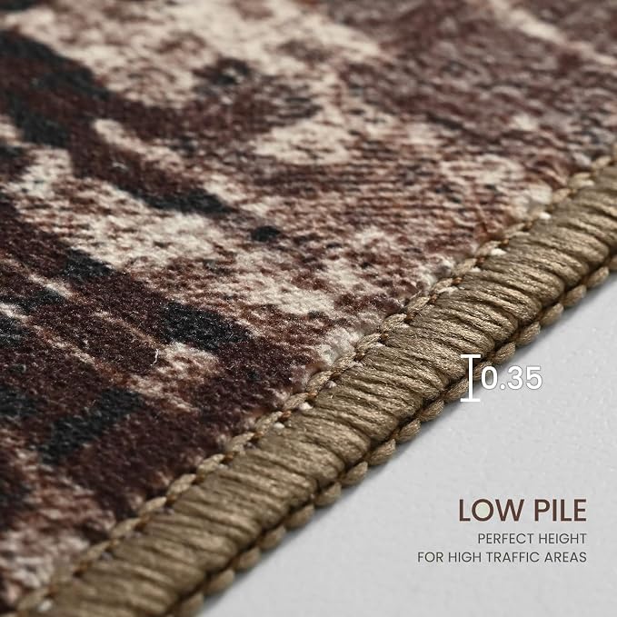 Entrance Rugs Indoor 2x3 Brown Entry Rug Washable Abstract Coffee Small Area - Image 8