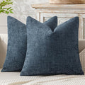 MIULEE Pack of 2 Couch Throw Pillow Covers 18x18 Inch Coastal Navy Blue Modern by MIULEE