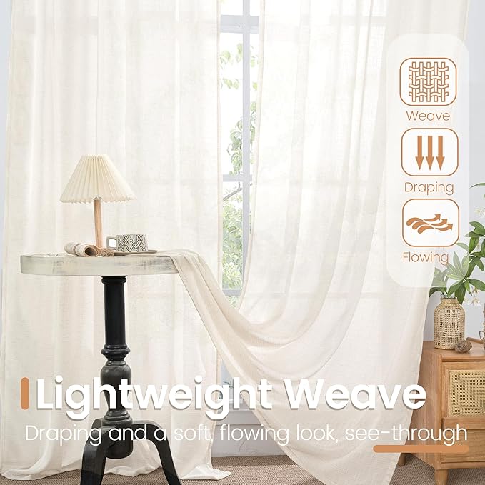 BGment Short Linen Curtains 30X40 Inch Length - Image 5