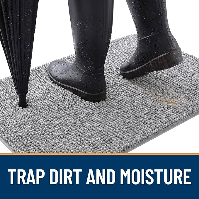 OLANLY Dog Door Mat for Muddy Paws 50x30, Super Absorbent Chenille Mud Mat | - Image 2