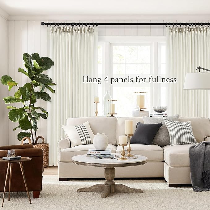 Topfinel Natural Pinch Pleated Linen Curtains 45 Inch Length 2 Panels - Image 6