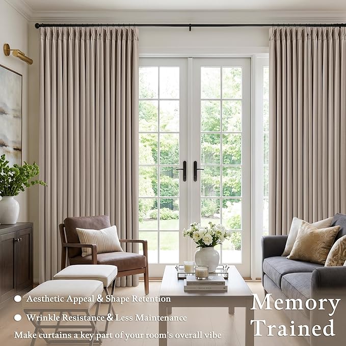 60 Inch Extra Wide 100% Blackout 92 Inch Curtains 1 Panel, Burlywood Birch | - Image 5