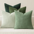 MIULEE Soft Corduroy Decorative Throw Pillow Covers Forest Green 22x22 | Set of by MIULEE