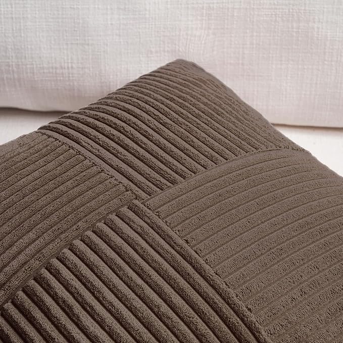 Fancy Homi 2 Packs Dark Brown Lumbar Decorative Throw Pillow Covers 12x20 Inch - Image 3