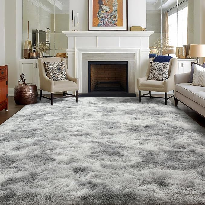 4x6 Ft Shag Rugs for Bedroom Living Room, Tie-Dyed Ultra Soft Fluffy Furry Area by Cuzwlovita