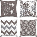 Hexagram Geometric Grey Pillow Covers 18x18 Set of 4, Decorative Outdoor Boho by Hexagram