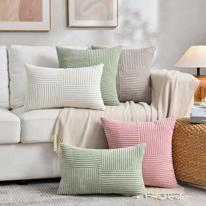 Fancy Homi 2 Packs Tan Lumbar Decorative Throw Pillow Covers 12x20 Inch - Image 7