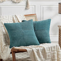 Fancy Homi 2 Packs Teal Euro Decorative Throw Pillow Covers 28x28 Inch by Fancy+Homi