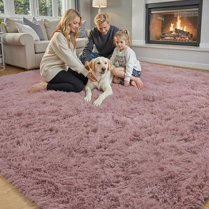 Area Rugs 9x12 Living Room, Shaggy Carpet Soft Plush Furry Bedside Rug Large - Image 2