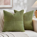 Fancy Homi 2 Packs Moss Green Decorative Throw Pillow Covers 18x18 Inch by Fancy+Homi