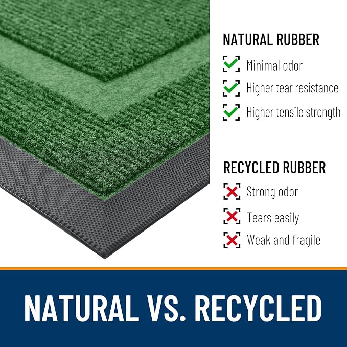 OLANLY Front Door Mat Outside 35x23, All-Season Heavy-Duty Rubber Doormat | - Image 5